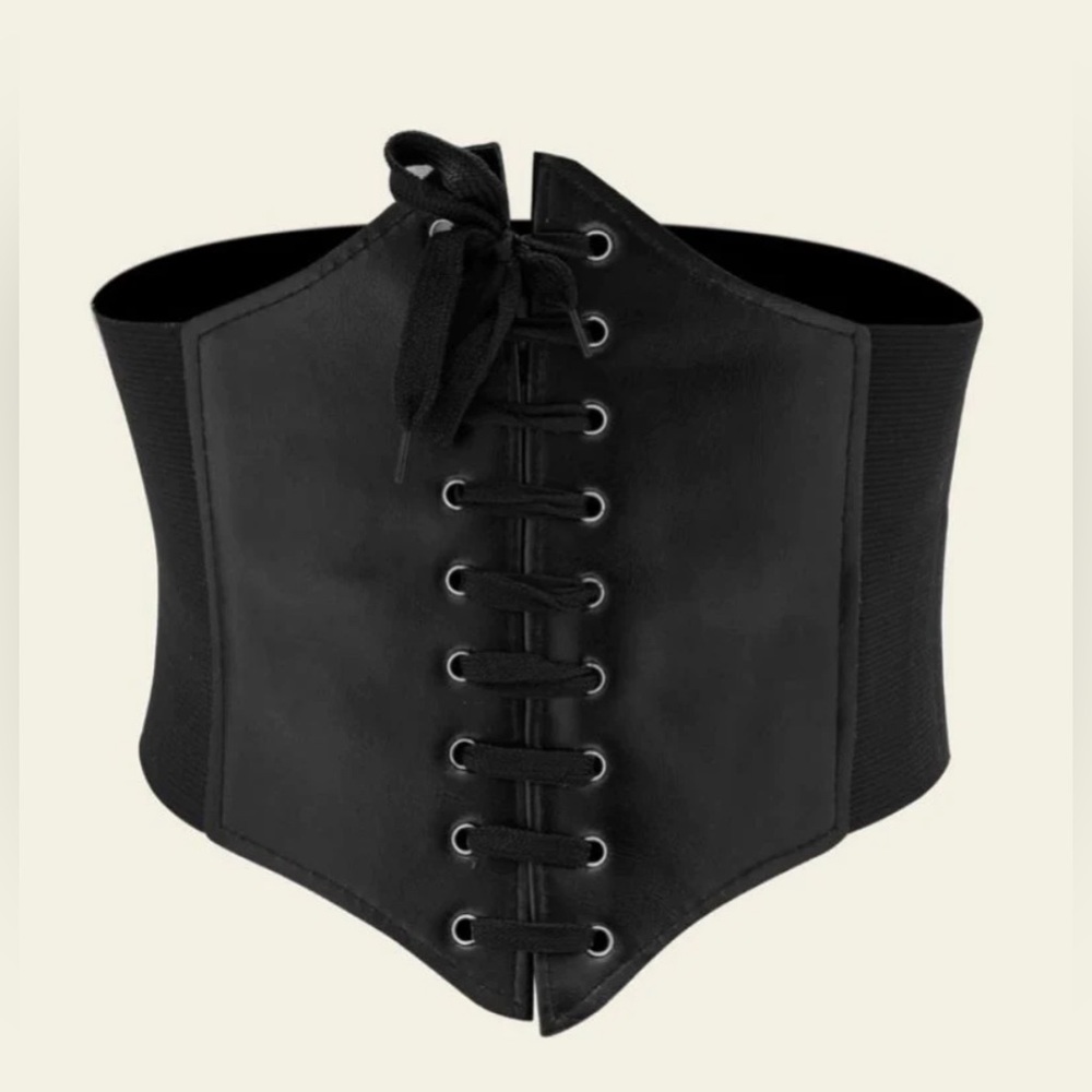 Stretchy Wide Fashion Belt-Black